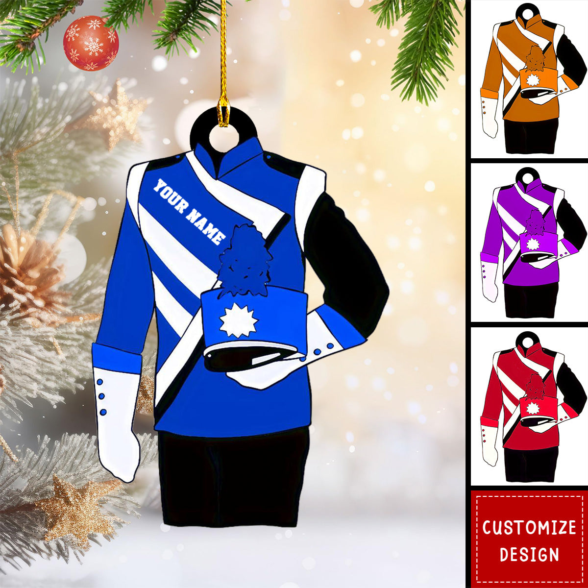 New Release Personalized Marching Band Uniform Christmas Ornament