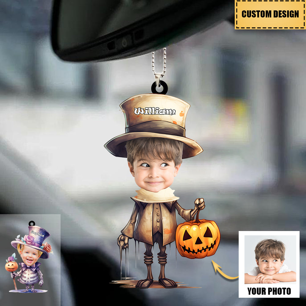 Image Upload Personalized Halloween Ornaments & Keychain - Best Gift for Kids