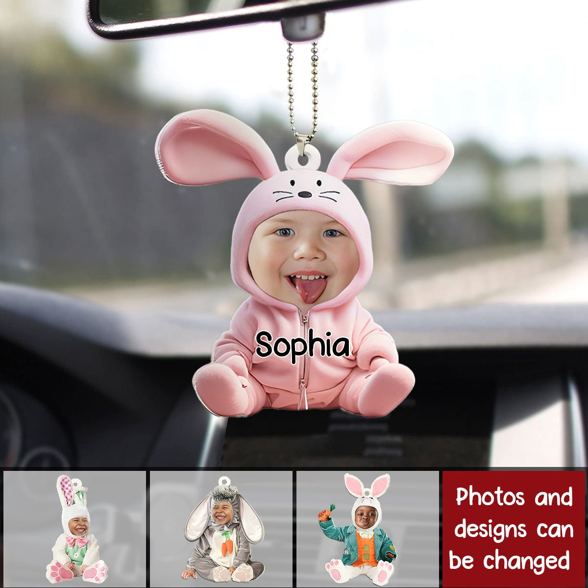 Custom Photo Gifts For Easter Baby-Car Hanging Ornament