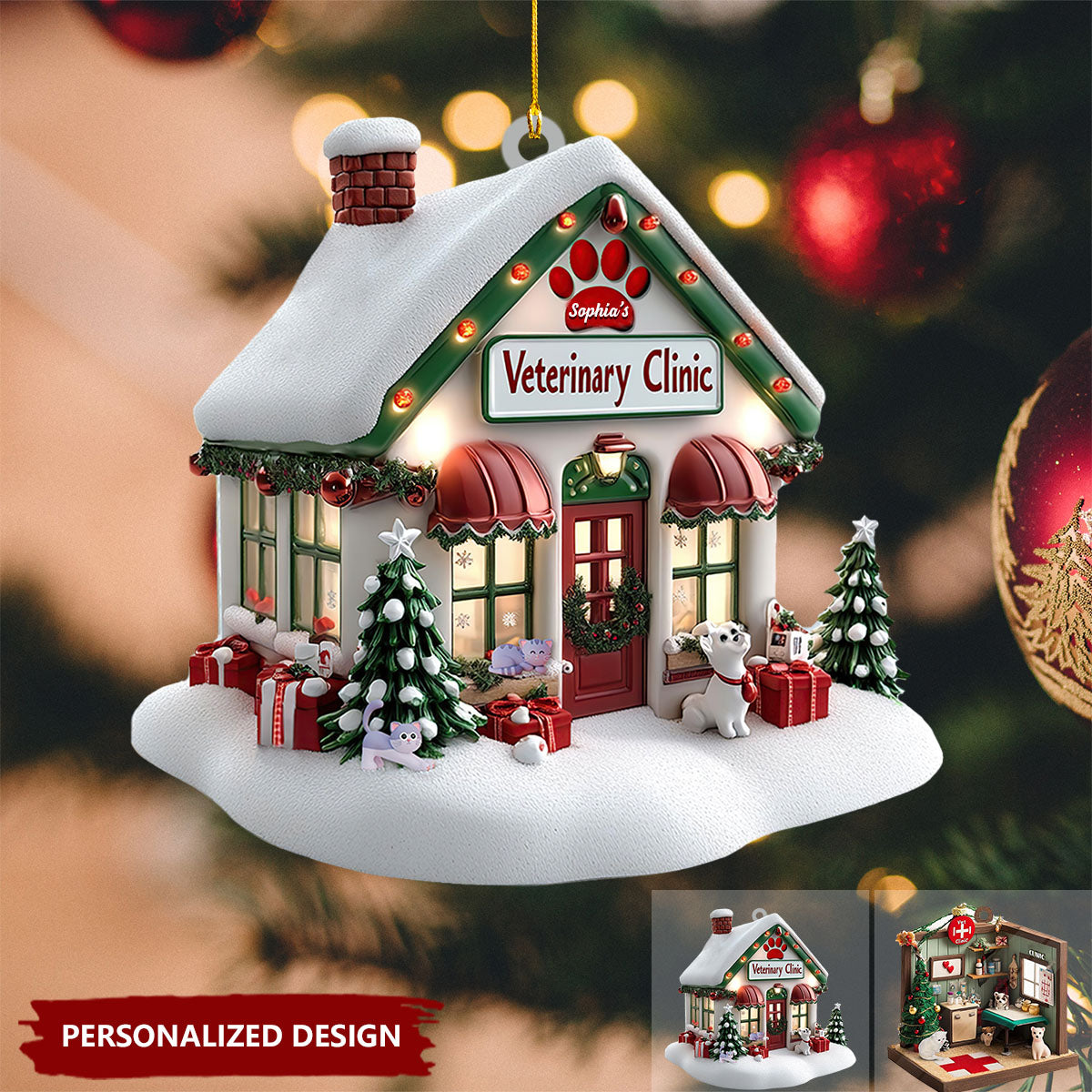 Personalized Veterinarian Clinic Christma Ornament-Gifts For Veterinarian- New Release