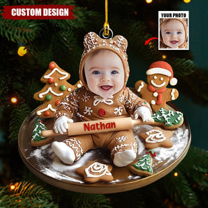 Baking With Baby: A Gingerbread Christmas - Personalized 1-Layer Acrylic Ornament