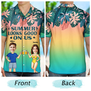 Custom Photo Looks Good On Us Beach - Gift For Couple - Personalized Custom Hawaiian Shirt