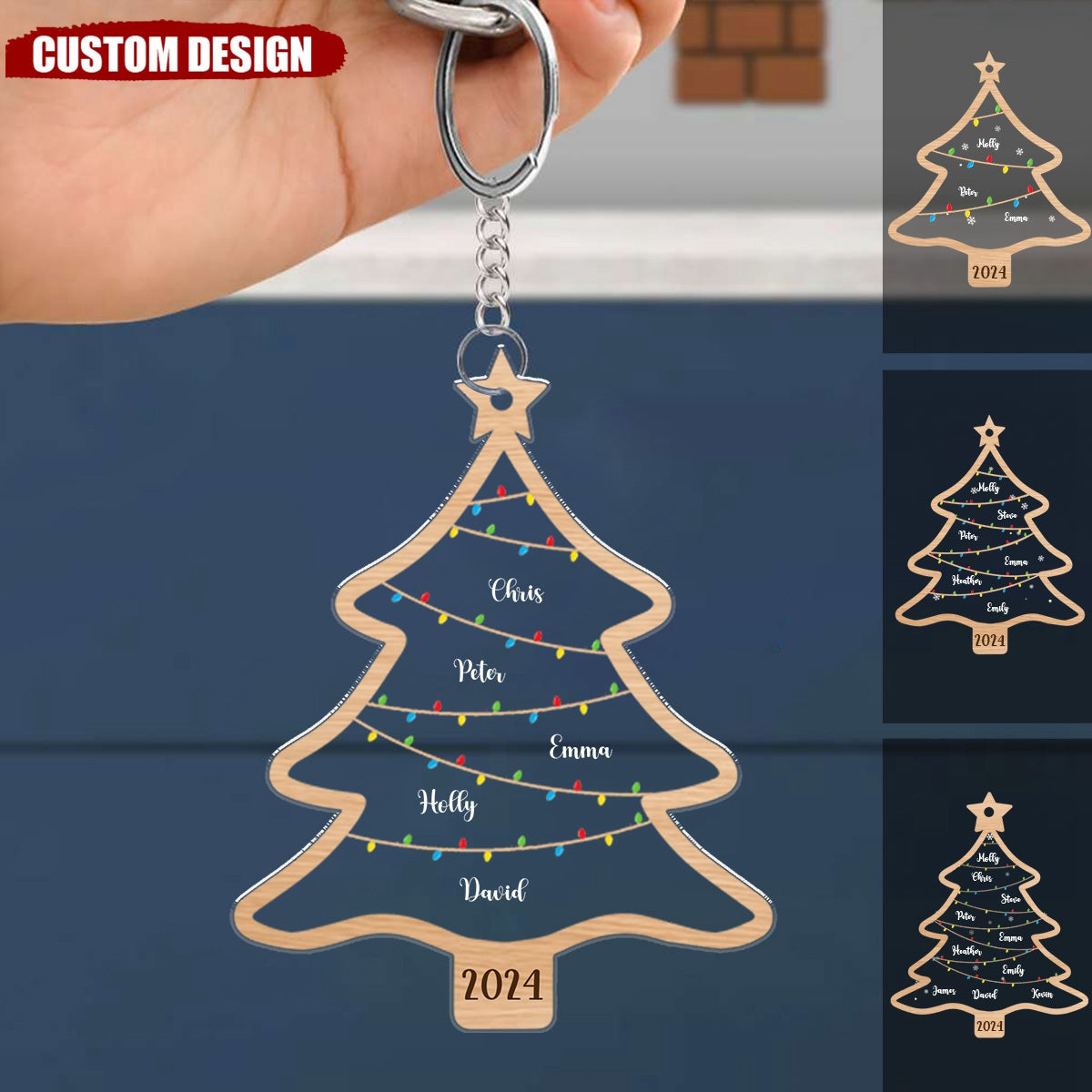 New Release - Wish You A Wonderful Christmas - Personalized Acrylic Keychain - Gift For Family Members
