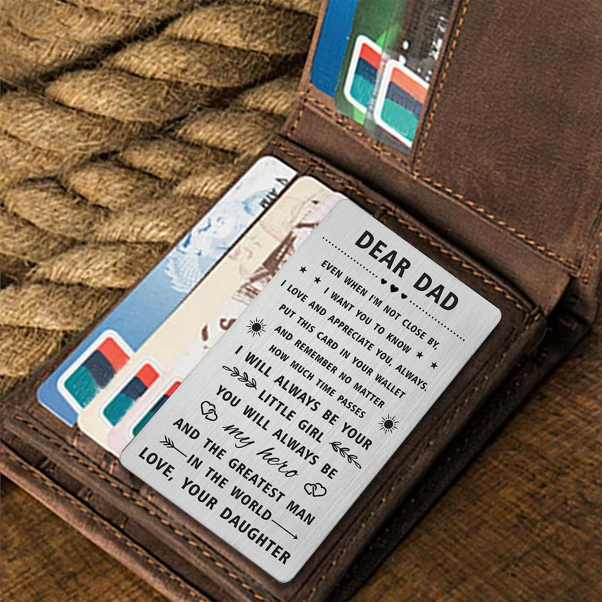 Dad Gifts from Daughter/Son, Wallet Card for My Daddy, Personalized Wedding Day Gift for Dad