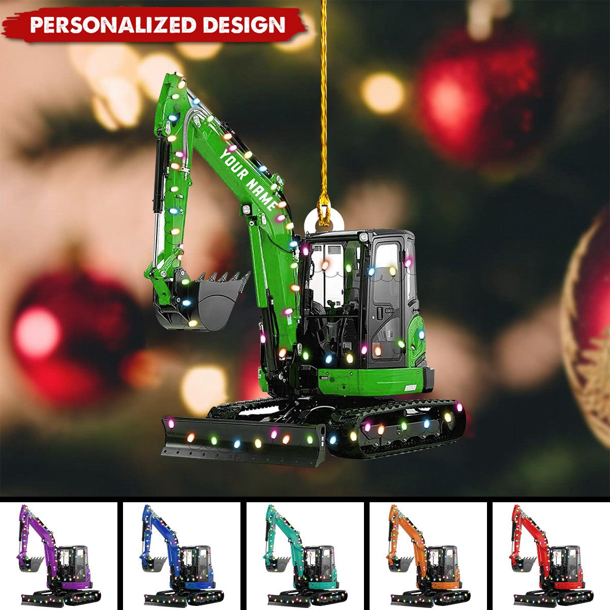 New Release Personalized Excavator Heavy Equipment Ornament-Gift For Excavator Car Lovers