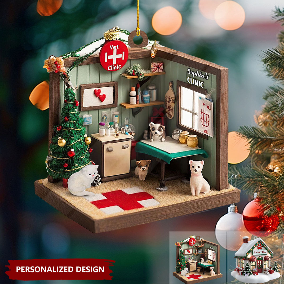Personalized Veterinarian Clinic Christma Ornament-Gifts For Veterinarian- New Release