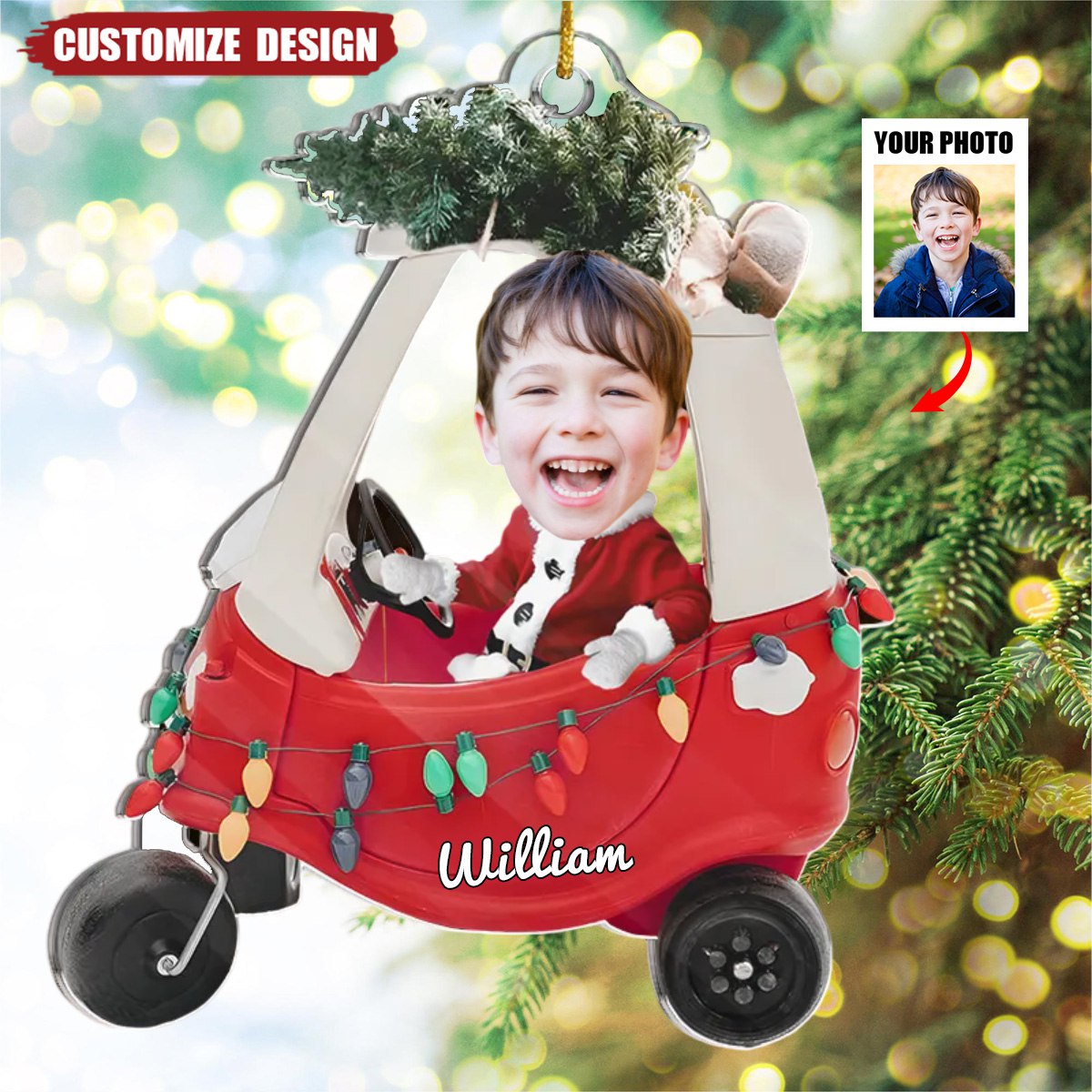 Custom Photo Our Favorite Gift - Family Personalized Acrylic Ornament - New Release