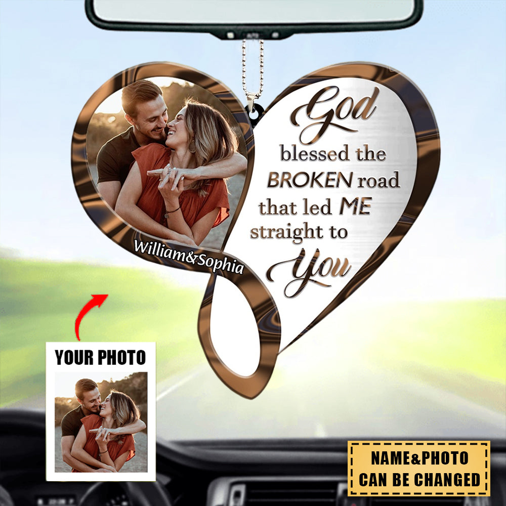 Personalized Infinity Heart God Blessed Couple Personalized Acrylic Christmas Ornament