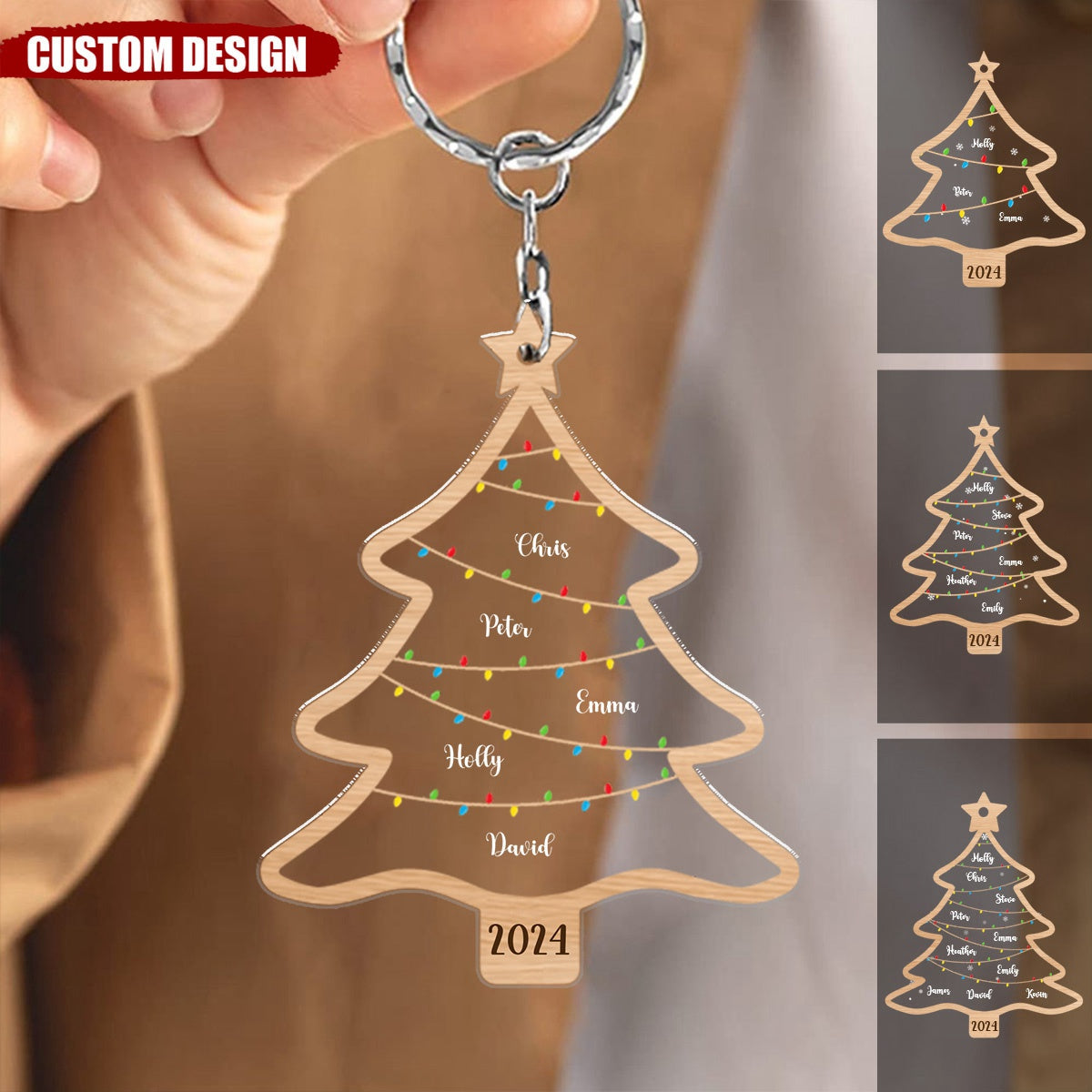 New Release - Wish You A Wonderful Christmas - Personalized Acrylic Keychain - Gift For Family Members