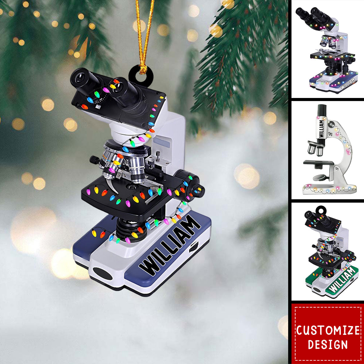 Personalized Medical Microscope Christmas Ornament - New Release