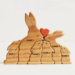 Personalized Names Cute Bunny Family Puzzle Christmas Gift