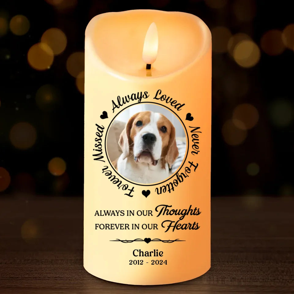 Custom Photo Your Light Will Always Shine In Our Hearts - Memorial Personalized Custom LED Candle