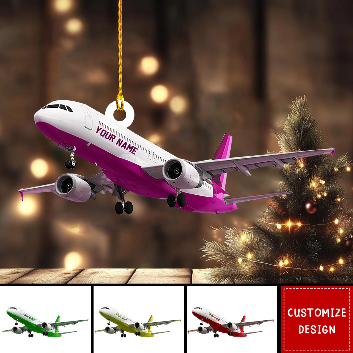 Personalized Airplane Acrylic Christmas Ornament - Gift For Pilot - New Release