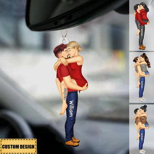 Couple Kissing - Gift For Couples - Personalized Car Ornament