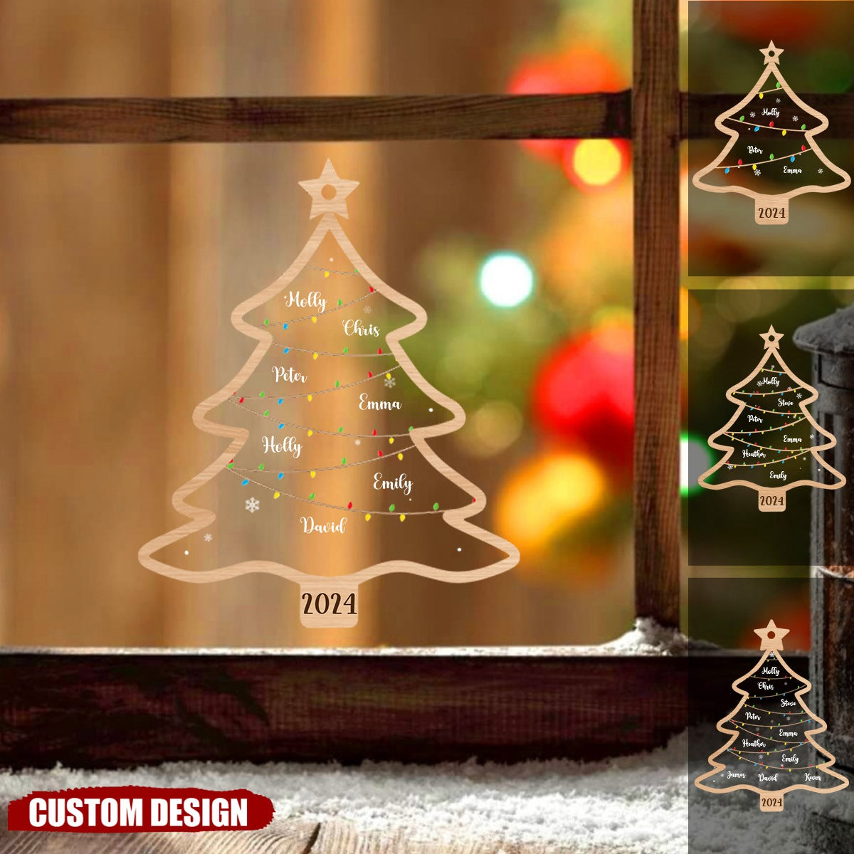 New Release - Wish You A Wonderful Christmas - Personalized Christmas Tree Decal- Gift For Family Members