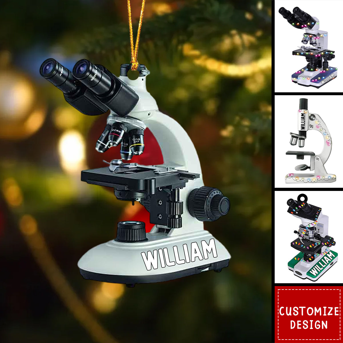 Personalized Medical Microscope Christmas Ornament - New Release