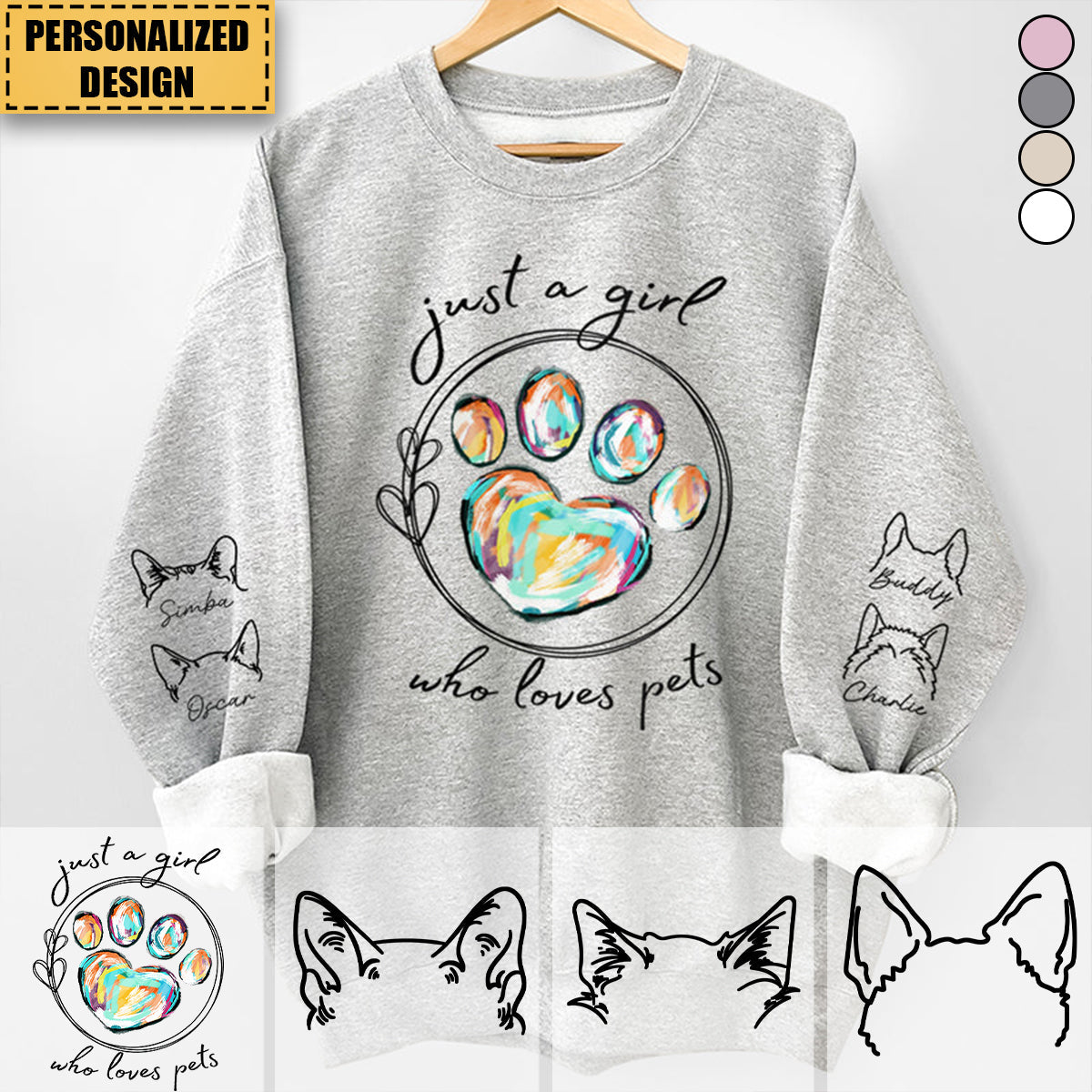 Just A Girl Who Loves Dogs-Personalized Unisex Sweatshirt&Hoodie-Gift For Pet Lovers