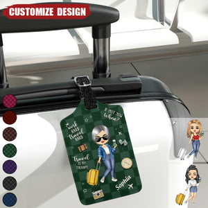 Work Hard, Travel Hard - Travel Personalized Custom Luggage Tag - Holiday Vacation Gift, Gift For Adventure Travel Lovers