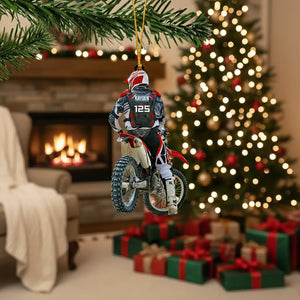 Personalized Motocross Racer Christmas Ornament