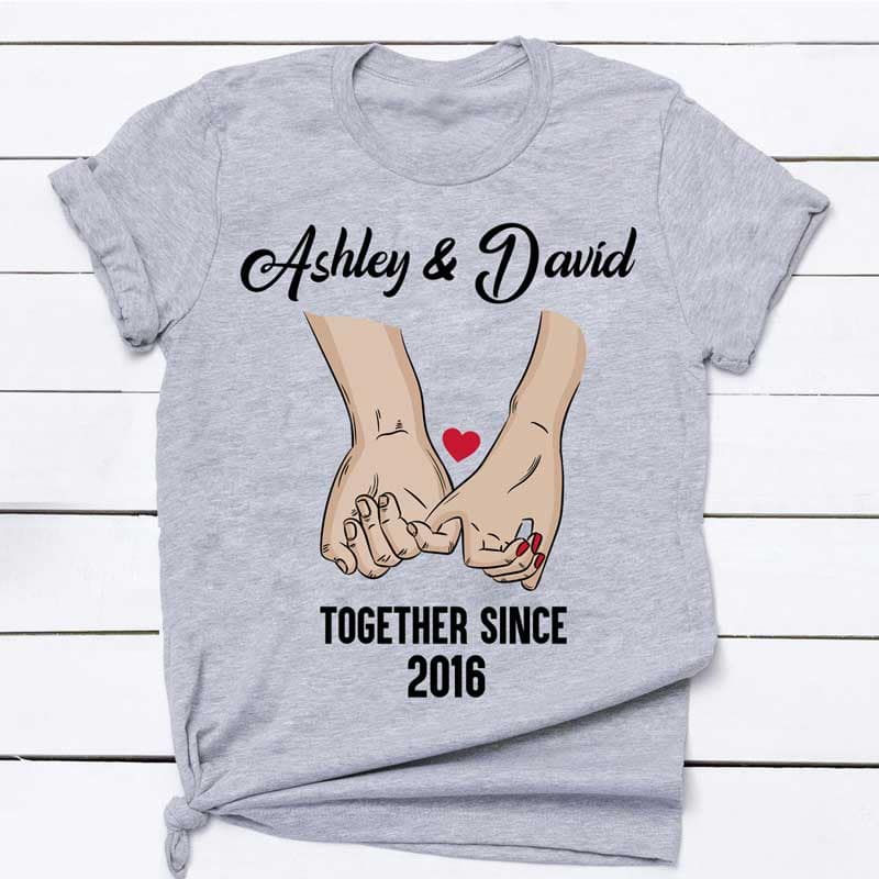 Couple Together Since Anniversary Gift For Her Gift For Him Couple Personalized Shirt