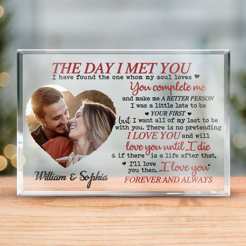 Custom Photo You Complete Me And Make Me A Better Person - Couple Personalized Custom Rectangle Shaped Acrylic Plaque