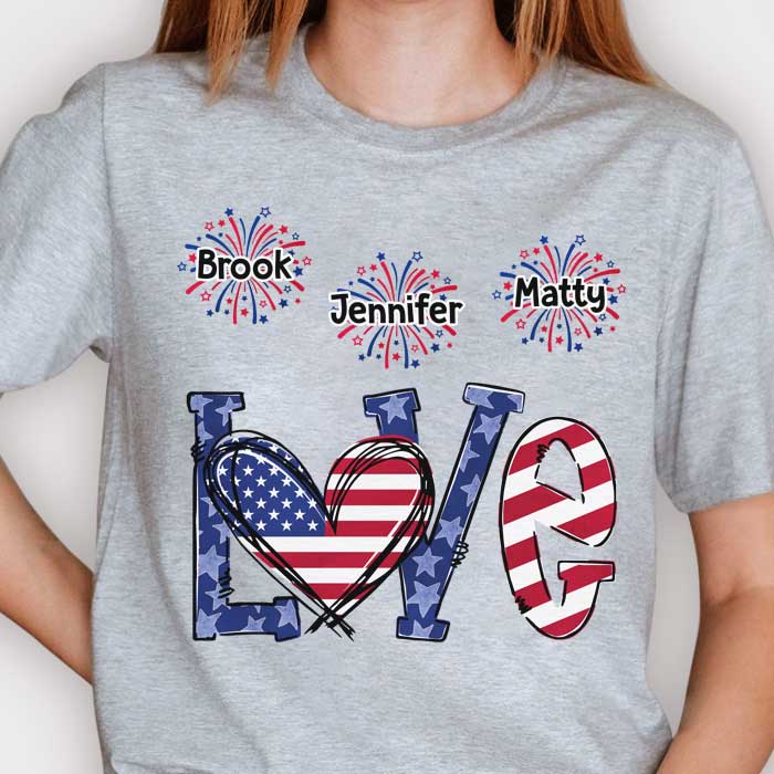 Love Grandma Life - Gift For 4th Of July - Personalized Unisex T-Shirt