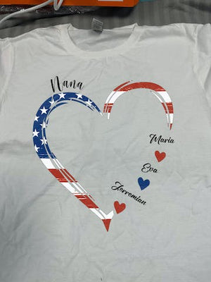 A Garden Of Love Grows In A Grandma's Heart - Family Personalized Custom Unisex Patriotic T-shirt