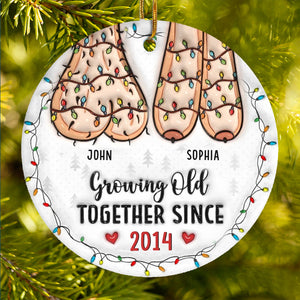 Couple Personalized Custom 3D Inflated Effect Printed Ornament - Christmas Gift For Husband Wife, Anniversary