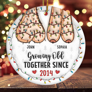 Couple Personalized Custom 3D Inflated Effect Printed Ornament - Christmas Gift For Husband Wife, Anniversary