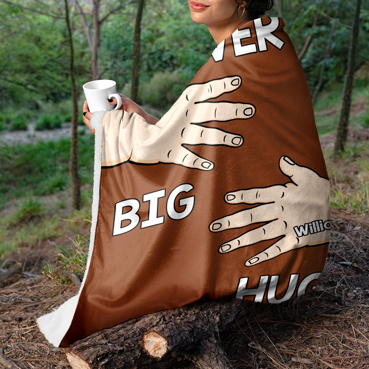Father Very Big Hug - Gift For Father, Gift For Family - Personalized Custom Fleece Blanket
