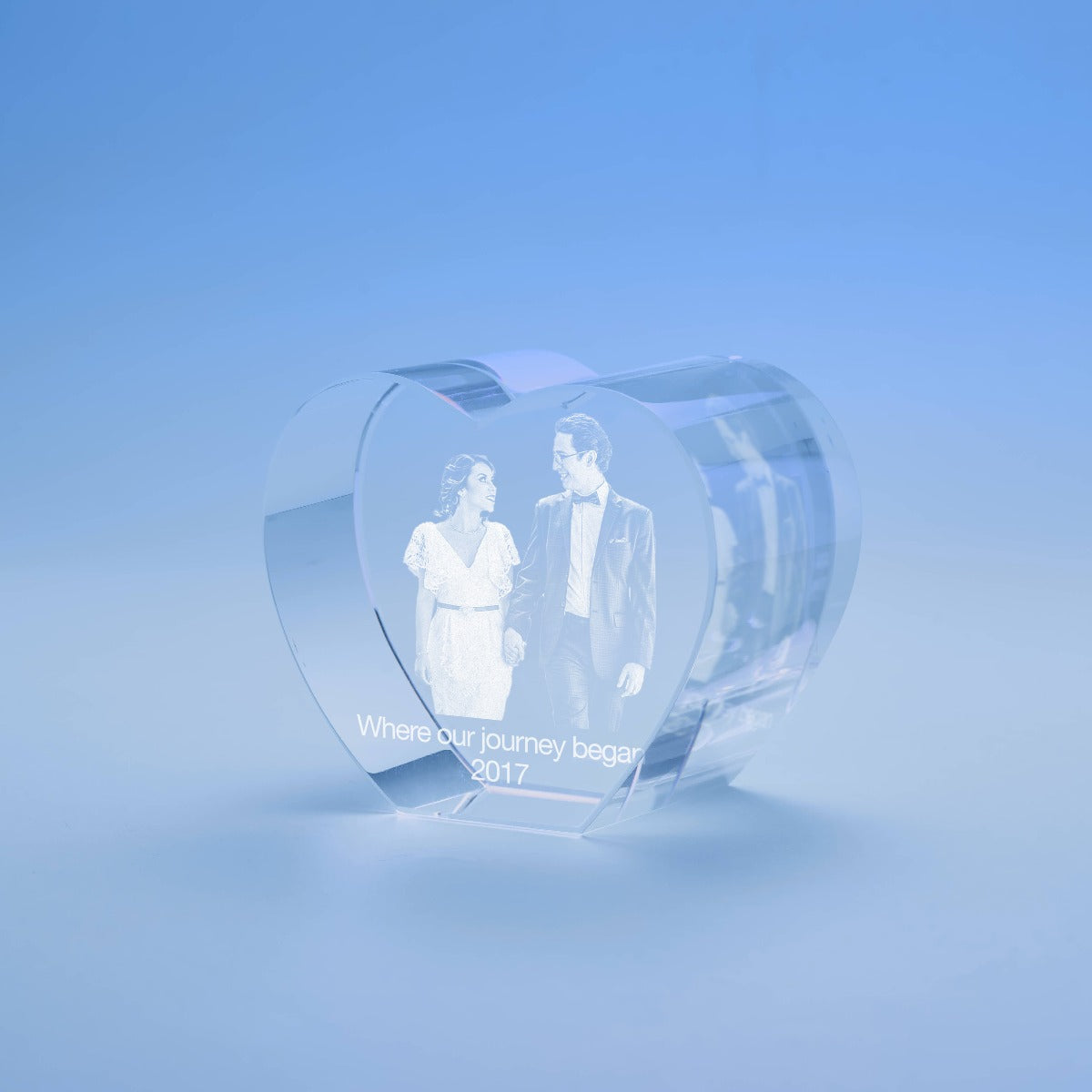 Personalized Custom Photo engraved Heart Shape Crystal