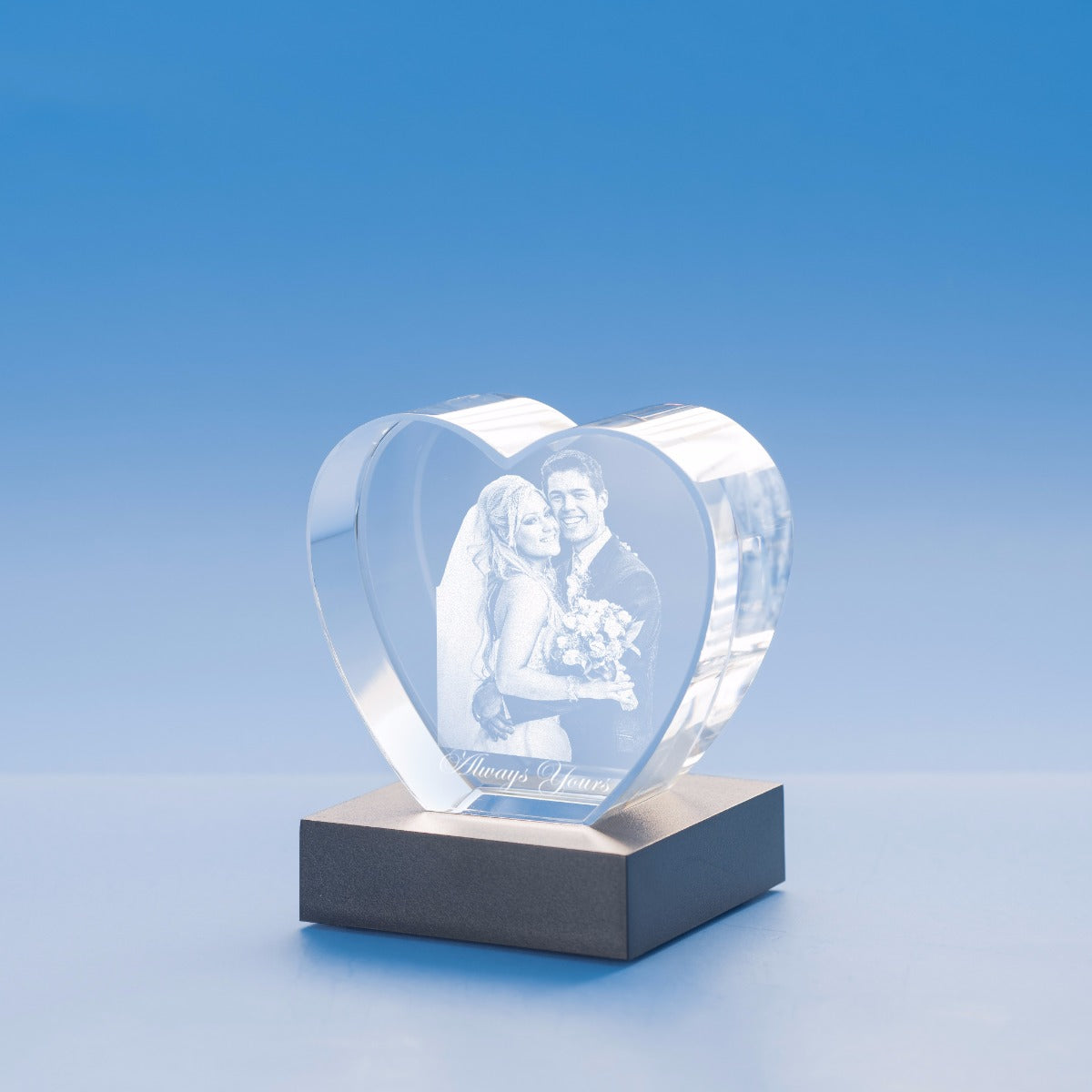 Personalized Custom Photo engraved Heart Shape Crystal