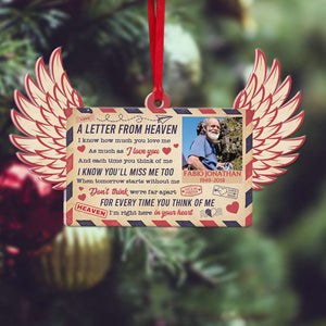 A Letter From Heaven, Heaven Personalized Photo Wood Ornament Christmas Gift
