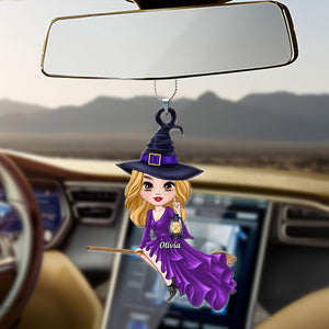 Witch Riding Broom Car Ornament Best Personalized Halloween Gift
