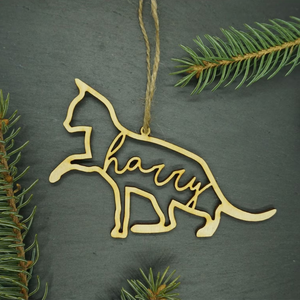 Personalized Christmas Plywood Cats Ornament - Customized Decoration Gift