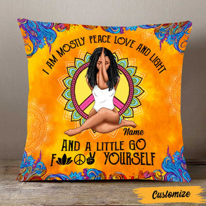 Personalized Yoga Girl Pillow Cover, Cushion Cover - Peace Love & Light