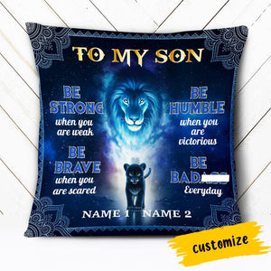 Personalized To My Son Lion Pillow