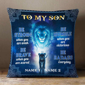Personalized To My Son Lion Pillow