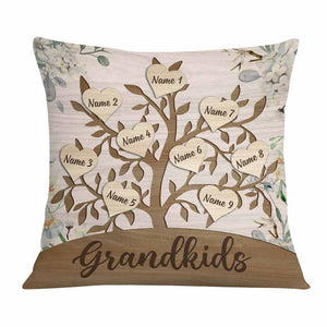 Personalized Mom Grandma Family Tree Pillow