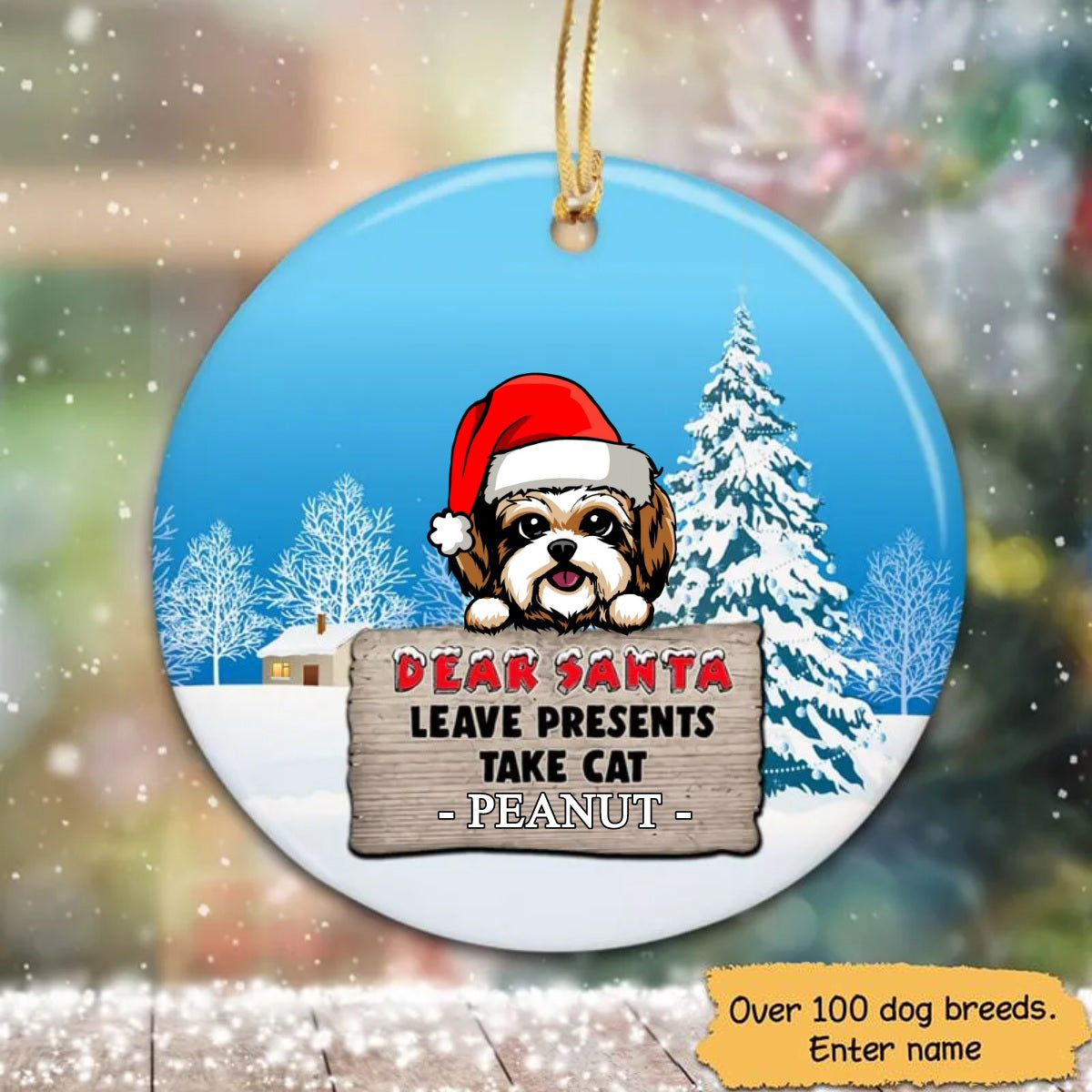 Dog Christmas Dear Santa Personalized Dog Decorative Christmas Ornament