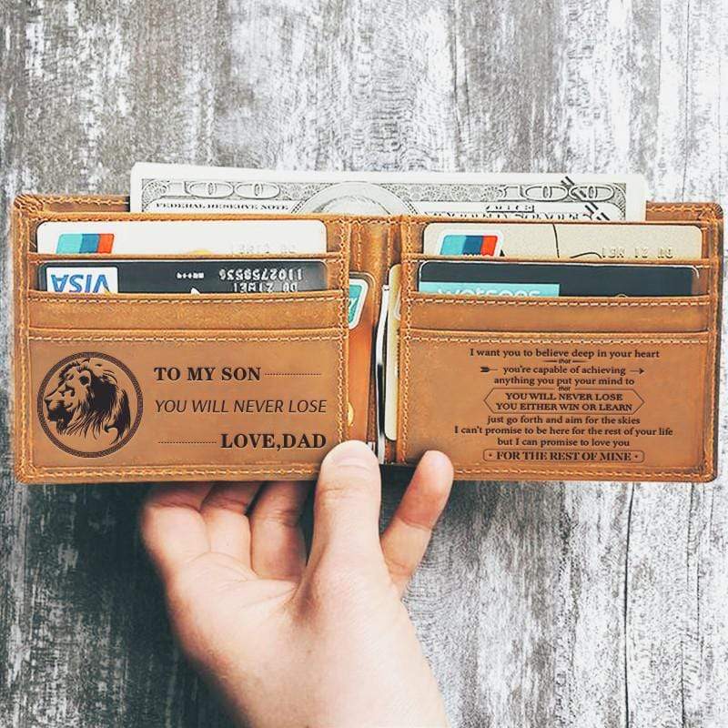 Dad To Son - Genuine Premium Leather Bifold Card Wallet