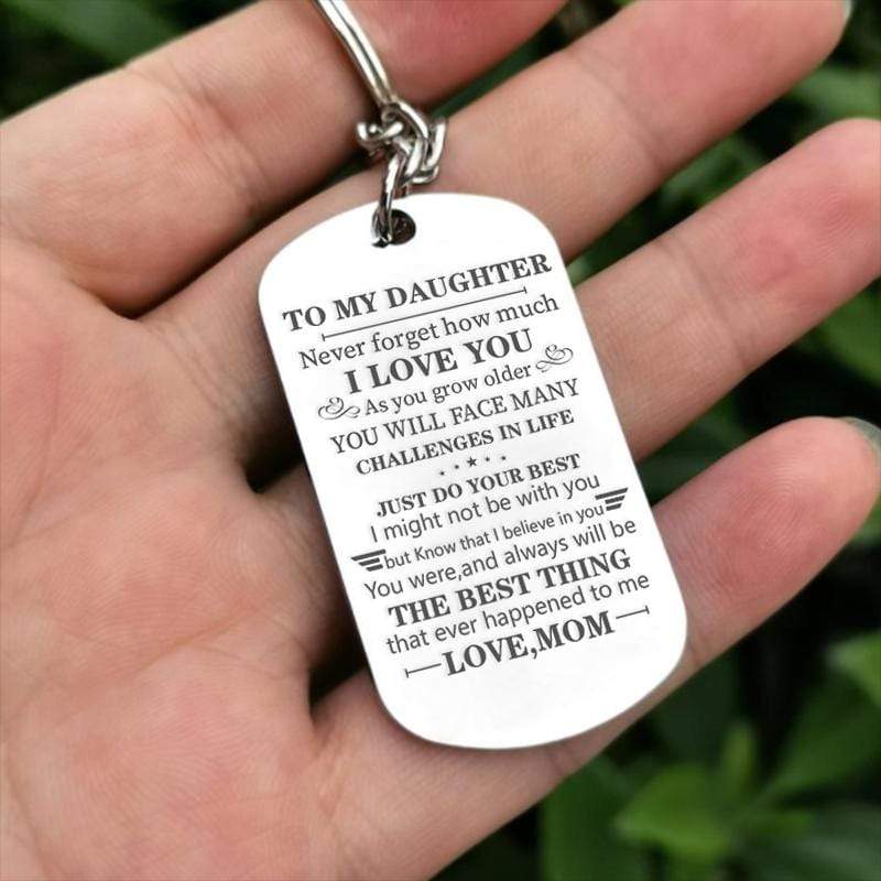 Mom To Daughter- Just Do Your Best - Inspirational Keychain