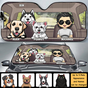 Drive with Pets - Personalized Auto Sunshade - Gift For Dog and Cat Lovers