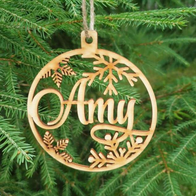 Personalized Christmas Plywood Ornament - Customized Decoration Gift