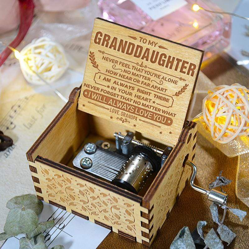 Grandpa to Granddaughter - I Will Always Love You - Engraved Music Box