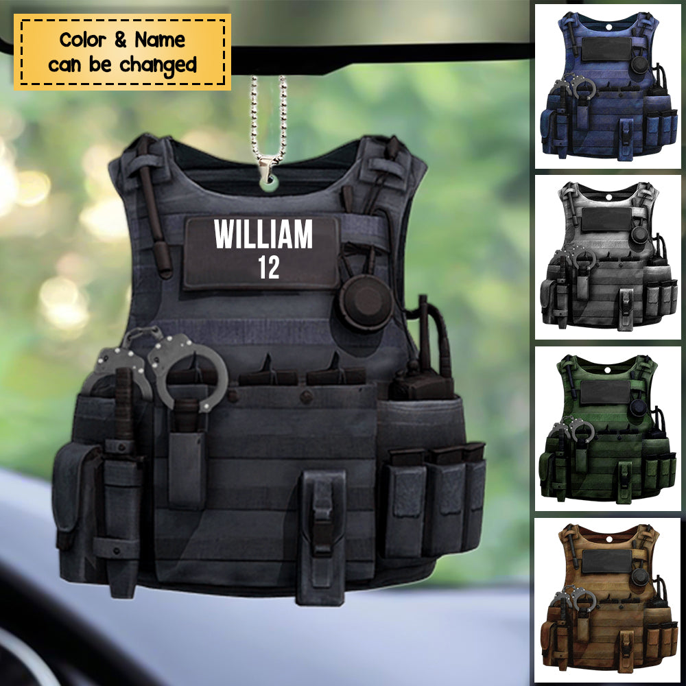 Police Bulletproof Vest, Personalized Ornament, Gift For Police Officers