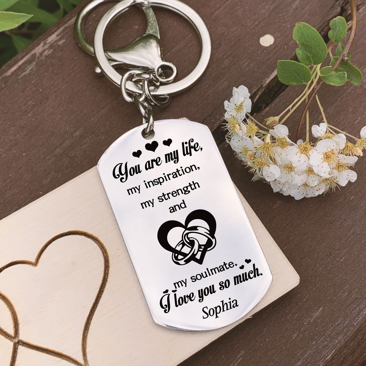 You're My Life Personalized Stainless Keychain