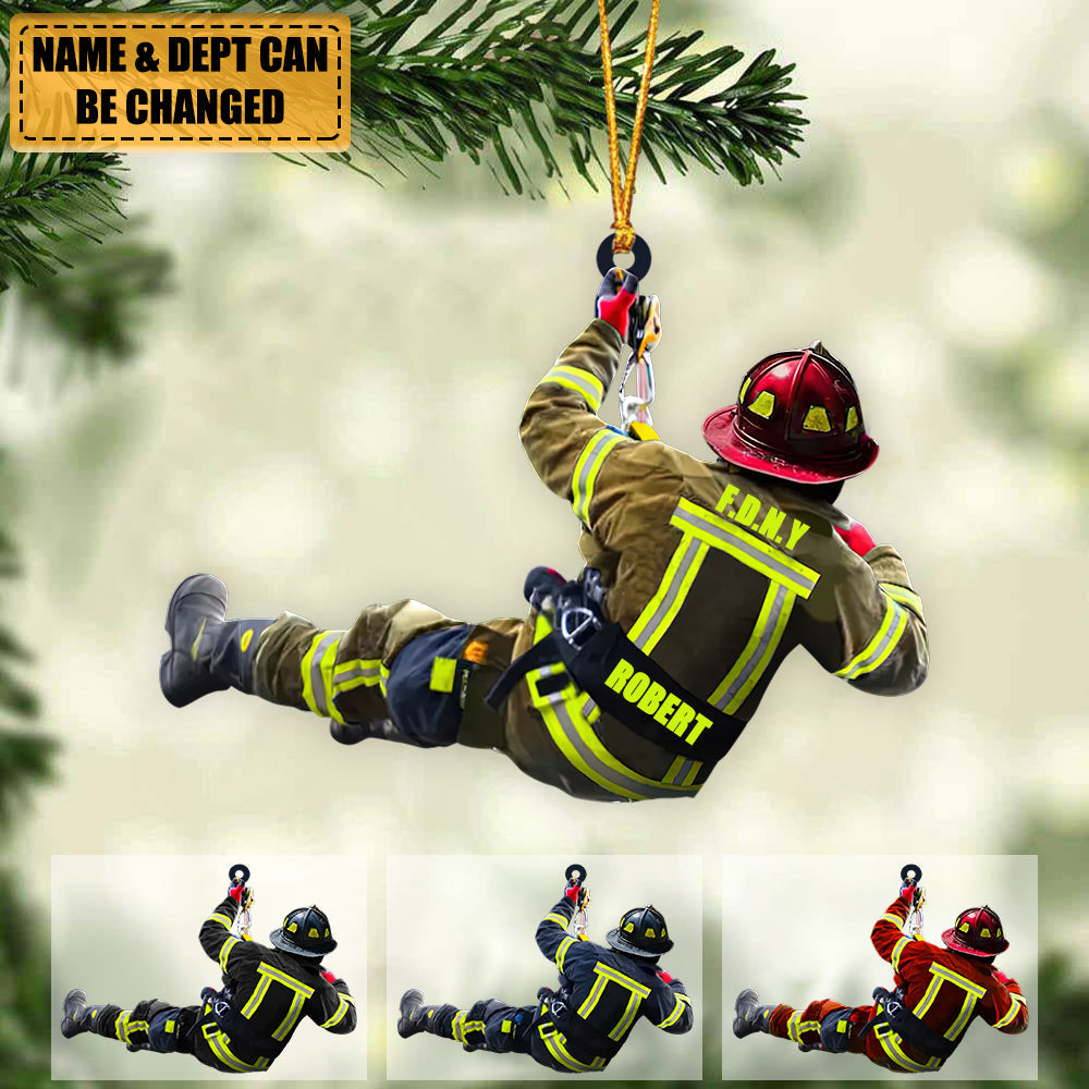 New Release Personalized Firefighter Christmas Two Sided Ornament
