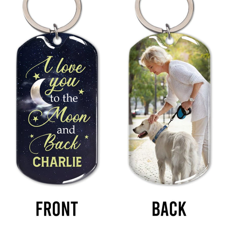 LOVE YOU TO THE MOON AND BACK PERSONALIZED KEYCHAIN