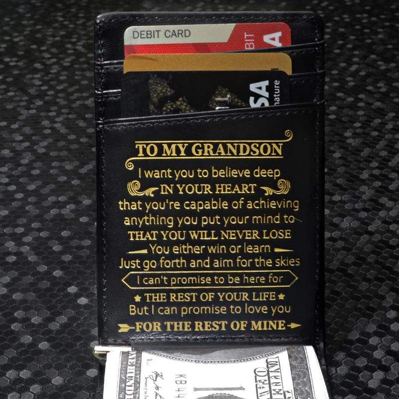 To My Grandson - Never Lose - Money Clip Wallet